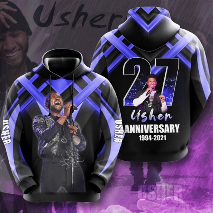 Usher Rnb Signature Design Gift For Fan Custom 3d Hoodie All Over Printed Hoodie