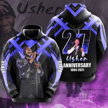 Usher Rnb Signature Design Gift For Fan Custom 3d Hoodie All Over Printed Hoodie