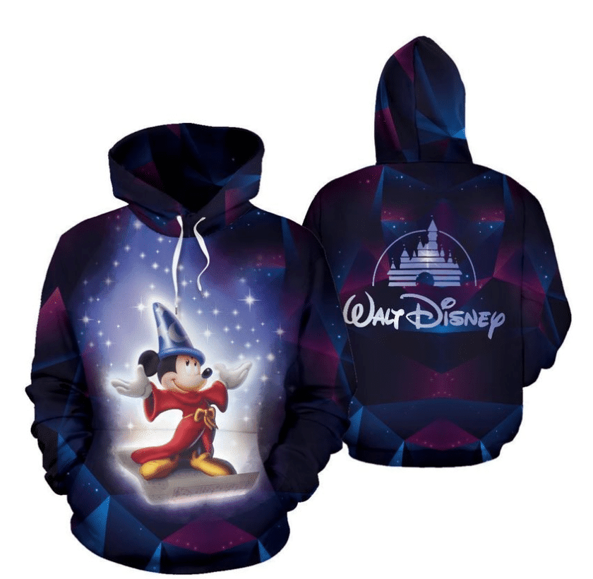 Mickey Disney Fan Gift, Mickey Mouse Wizard Disney Castle All Over Print Hoodie