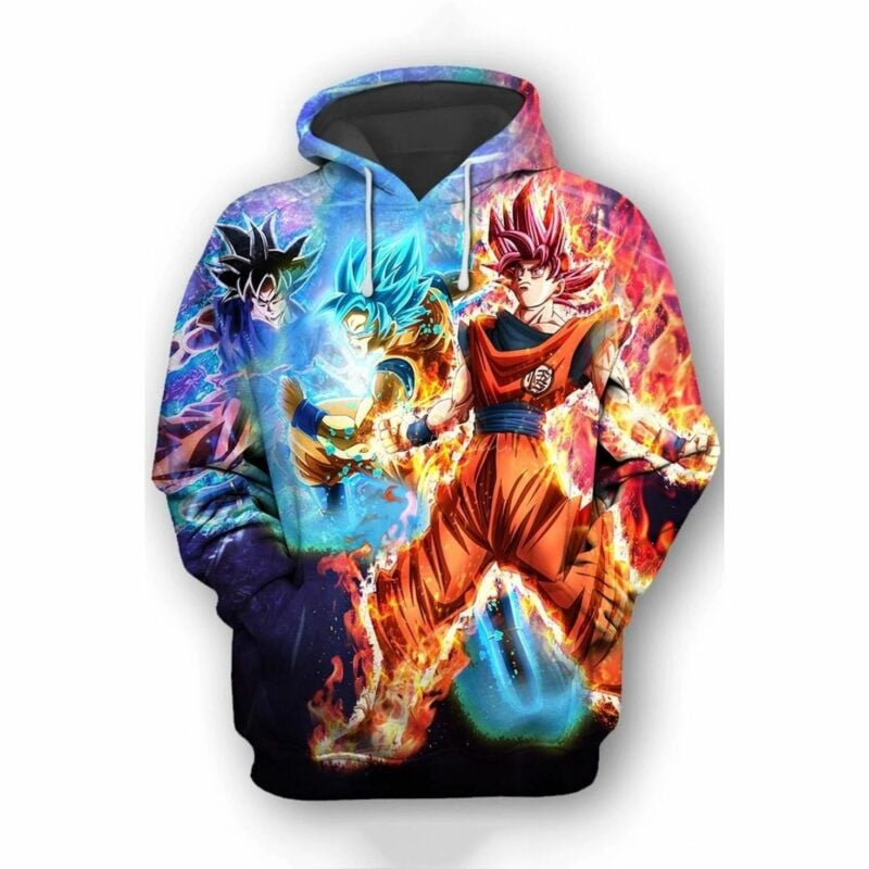 Goku Cartoon Dragon Ball Anime Manga 16 Over Print 3d Hoodie Zip Hoodie