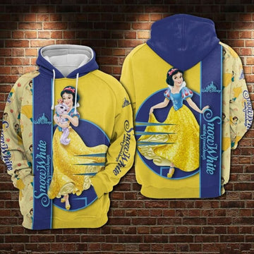 Snow White And The Seven Dwarfs Walt Disney Over Print 3d Hoodie Zip Hoodie