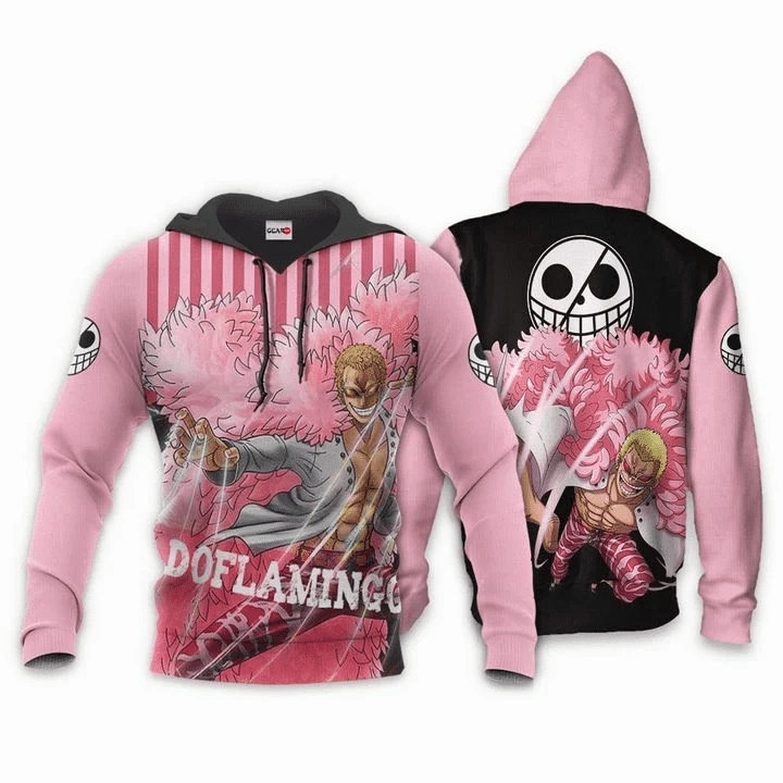 Donquixote Doflamingo One Piece Anime Manga For Men And Women 3d Hoodie Zip Hoodie