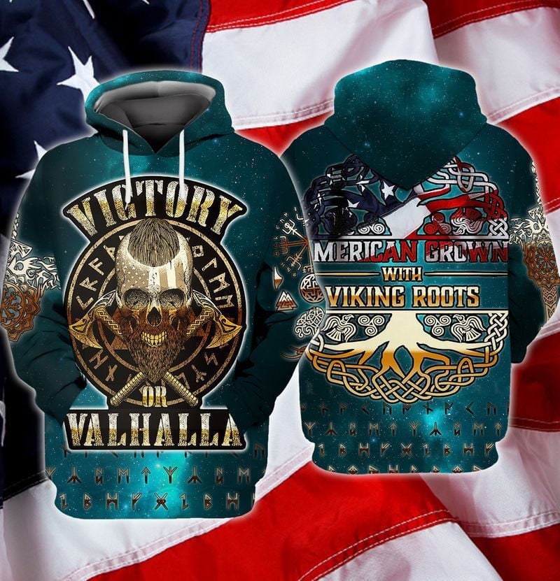 Independence Day Viking Roots Victory Valhalla American Crow With Viking Roots For Men And Women 3d Hoodie Zip Hoodie