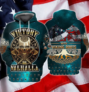Independence Day Viking Roots Victory Valhalla American Crow With Viking Roots For Men And Women 3d Hoodie Zip Hoodie