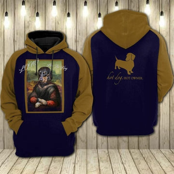 Dachshund Wiener Lover Long Live The King Hot Dog Hot Owner Over Print 3d Hoodie Zip Hoodie