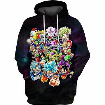 Dragon Ball Over Print 3d Hoodie Zip Hoodie