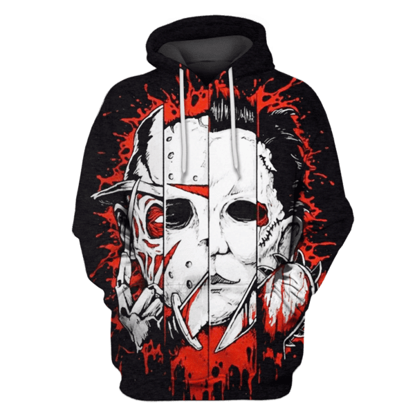 Horror Shirt Horror Killers Freddy Krueger Michael Myers Hoodie Zip Hoodie