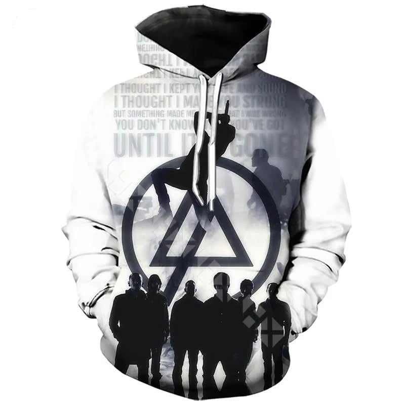 3d Hooded Sweatshirt Hip Hop Men Women Tops White Tracksuit Streetwear Loose Thin Clothes New Print Hoodie Rock Band Linkin Park