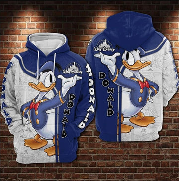 Donald Duck Over Print 3d Hoodie Zip Hoodie
