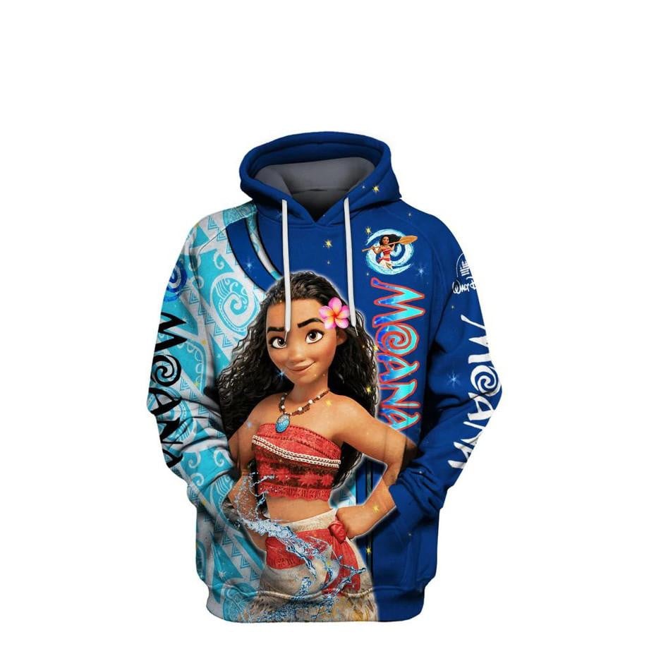 Cool Moana Disney, Little Girl Moana Disney All Over Print Hoodie