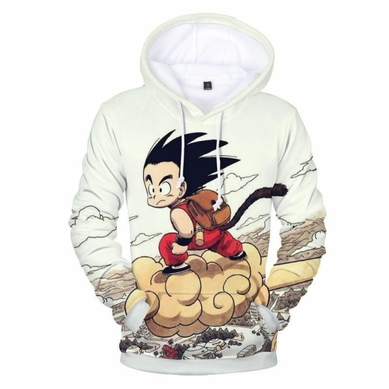 Songoku Cartoon Dragon Ball Anime Manga Dark Gray Over Print 3d Hoodie Zip Hoodie