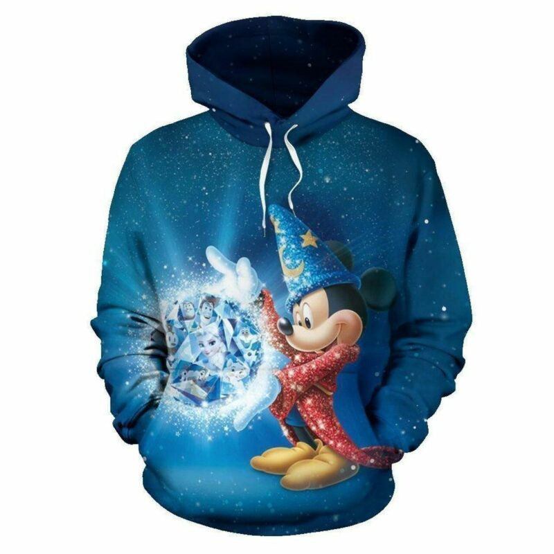 Disney Mickey X Frozen 3d Hoodie Zip Hoodie