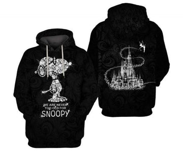 Snoopy We Are Never Too Old For Snoopy The Peanuts Cartoon Bling 2k628 Lover Gift , Snoopy All Over Print 3d Hoodie