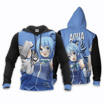 Aqua Anime Manga Konosuba God?s Blessing On This Wonderful World For Men And Women 3d Hoodie Zip Hoodie