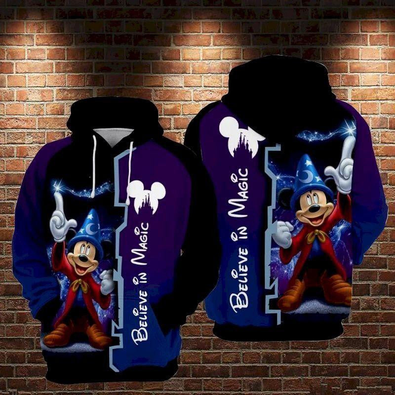 Mickey Minnie Wizard Halloween Theme, Believe In Magic Aop Hoodie