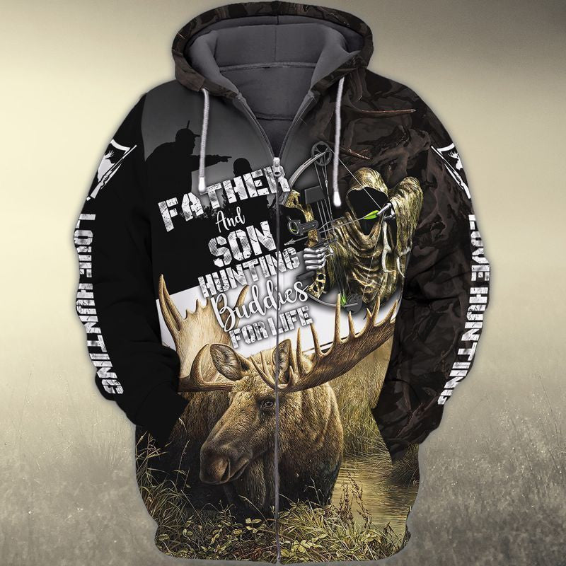 Father's Day Father And Son Hunting Buddies For Life Love Hunting 2 For Men And Women 3d Hoodie Zip Hoodie