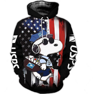 Snoopy Mailman Over Print 3d Hoodie Zip Hoodie