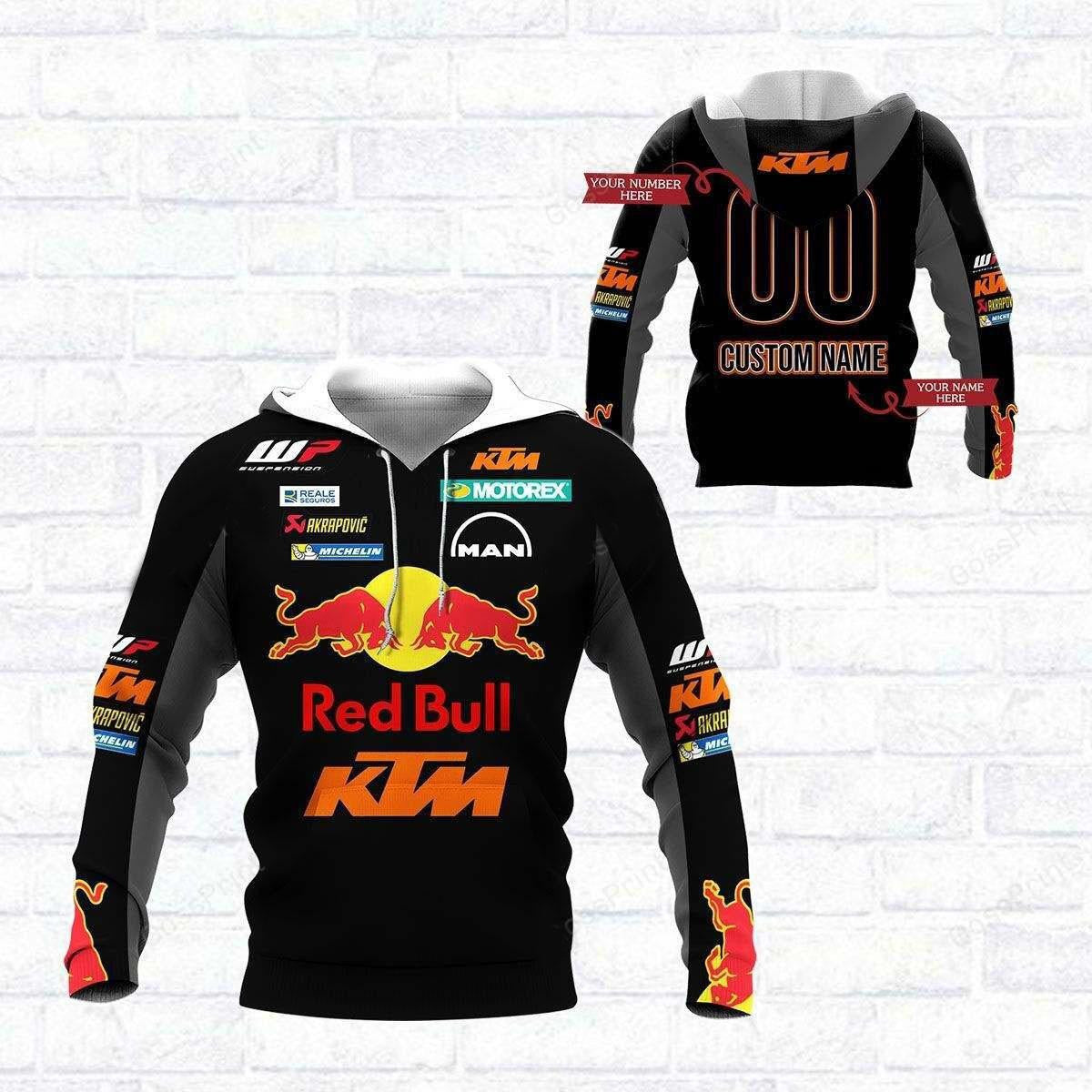 Custom Name Motogp Red Bull Ktm Racing, Ktm Factory Racing All Over Print Hoodie, Zip Hoodie 15