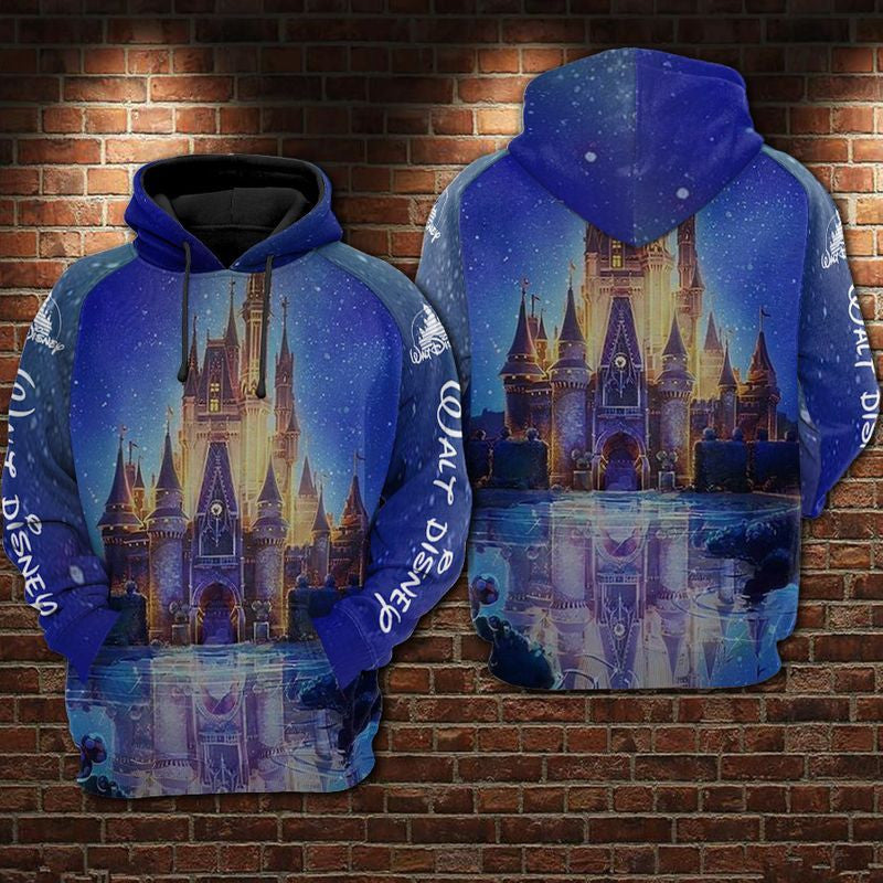 Disney Castle Over Print 3d Hoodie Zip Hoodie