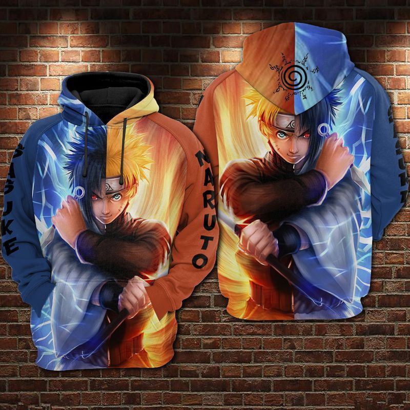 Naruto N Sasuke Hoodie 3d