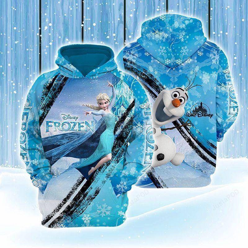 Disney Frozen Elsa Olaf Blue Hoodie Frozen 3d Hoodie Zip Hoodie