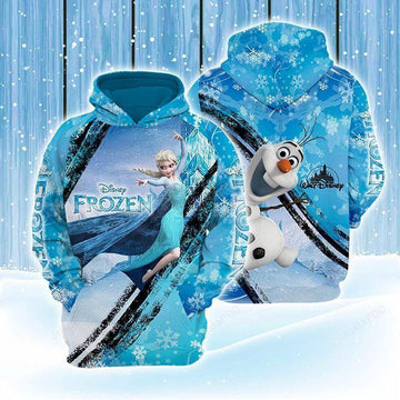 Disney Frozen Elsa Olaf Blue Hoodie Frozen 3d Hoodie Zip Hoodie