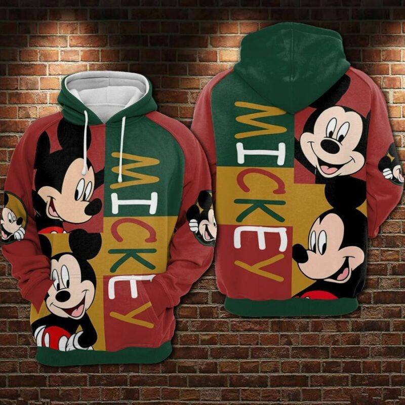 Mickey Mouse Disney 9 Over Print 3d Hoodie Zip Hoodie