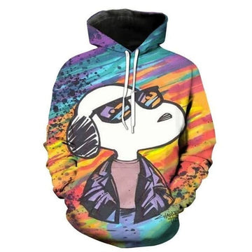Disney Snoopy Cuter Lover Colorful 3d Hoodie Zip Hoodie