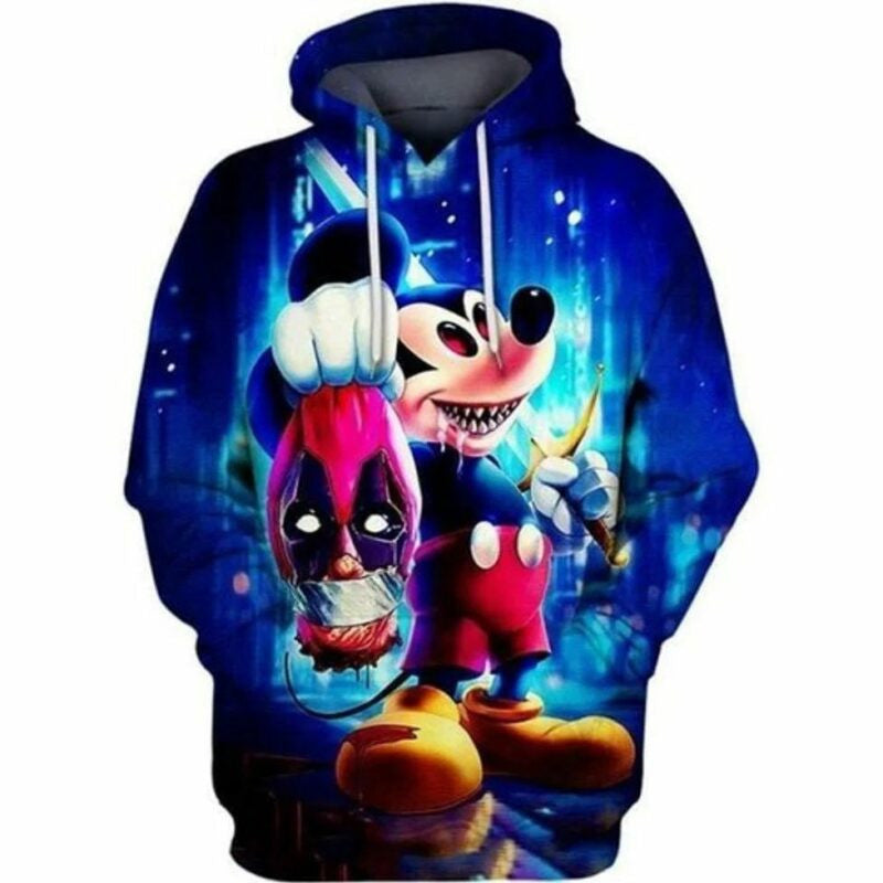 Mickey Kill Deadpool Walt Disney Marvel 3d Hoodie