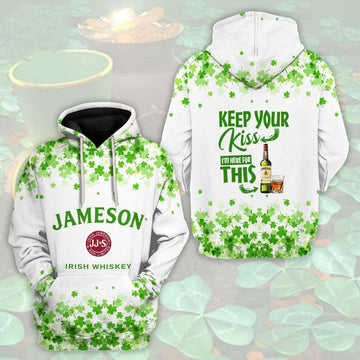 Im Here For This Jameson Irish Whiskey St. Patrick's Day All Over Print Hoodie