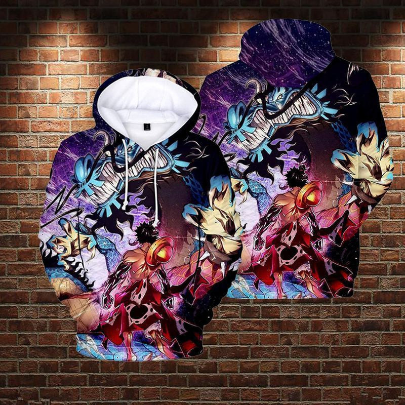 Lontse Anime One Piece Hoodie Monkey D Luffy Novelty Over Print 3d Hoodie Zip Hoodie