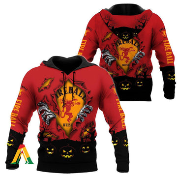 Scary Night Halloween Fireball Whisky Hoodie &amp; Zip Hoodie
