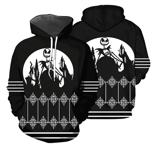 Jack Skellington The Nightmare Before Christmas 141 Fan Gift Stylist Unisex Cartoon Graphic Outfits Aop Hoodie, Zip Hoodie