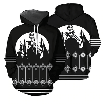 Jack Skellington The Nightmare Before Christmas 141 Fan Gift Stylist Unisex Cartoon Graphic Outfits Aop Hoodie, Zip Hoodie