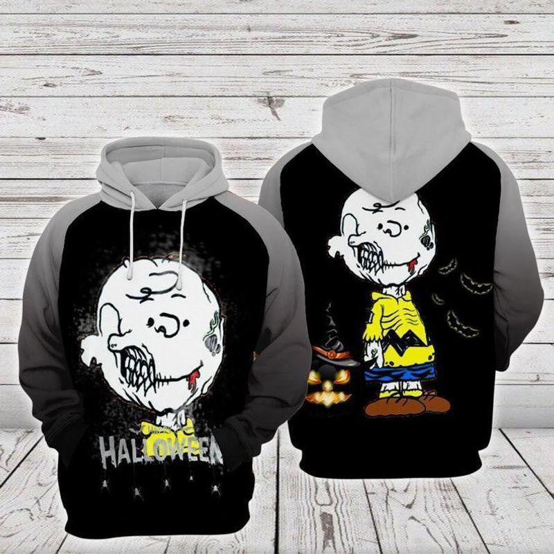 Disney Halloween Hoodie Snoopy Charlie Brown Zombie Black 3d Hoodie Zip Hoodie