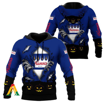 Scary Night Halloween Hamm's Beer Hoodie &amp; Zip Hoodie