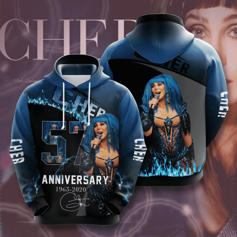 Cher 57th Anniversary 1963 2020 Signature Design Gift For Fan Custom 3d Hoodie All Over Printed Hoodie