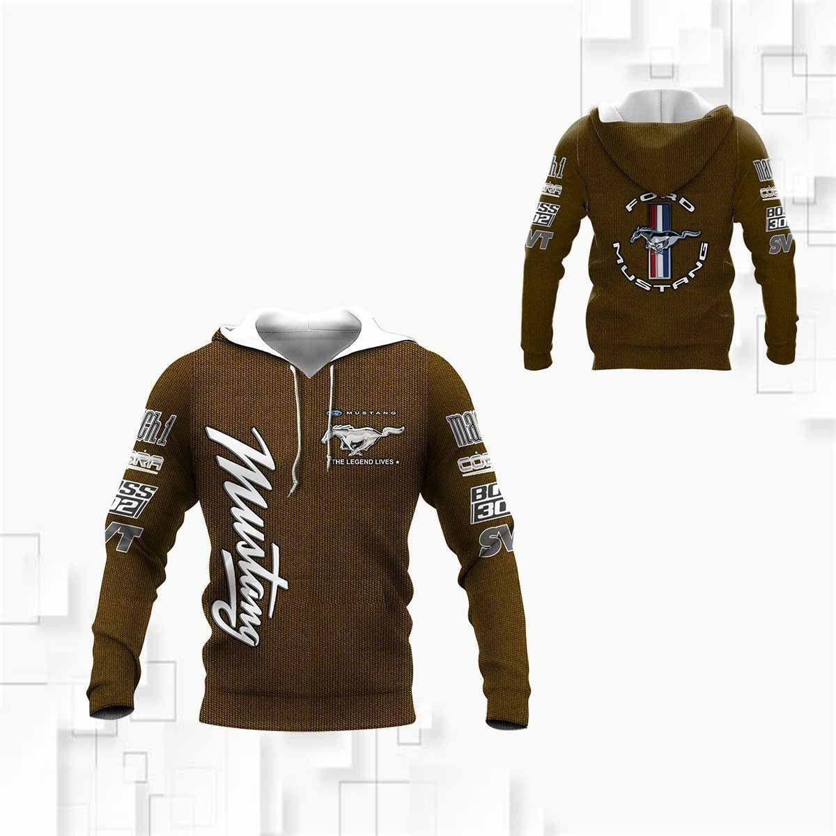 Ford Mustang Shirt Fan Gift 929, Stylist Unisex 3d Hoodie Zip Hoodie