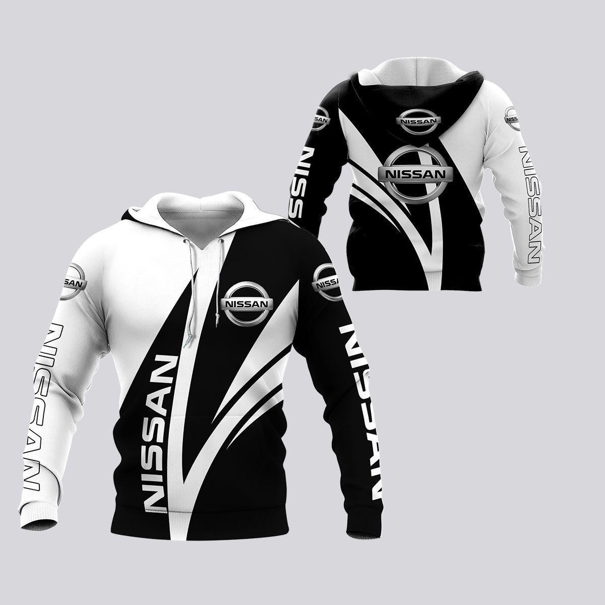 Nissan Black And White, Nissan Lover Gift All Over Print Hoodie, Zip Hoodie 182