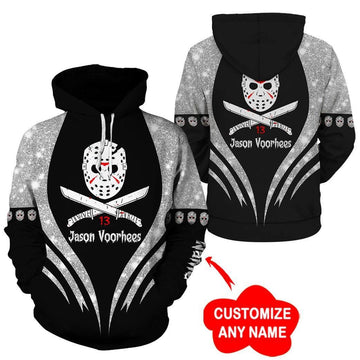 Custom Name Jason Voorhees Friday The 13th, Jason Voorhees With Knife Ver58 All Over Print Hoodie, Zip Hoodie