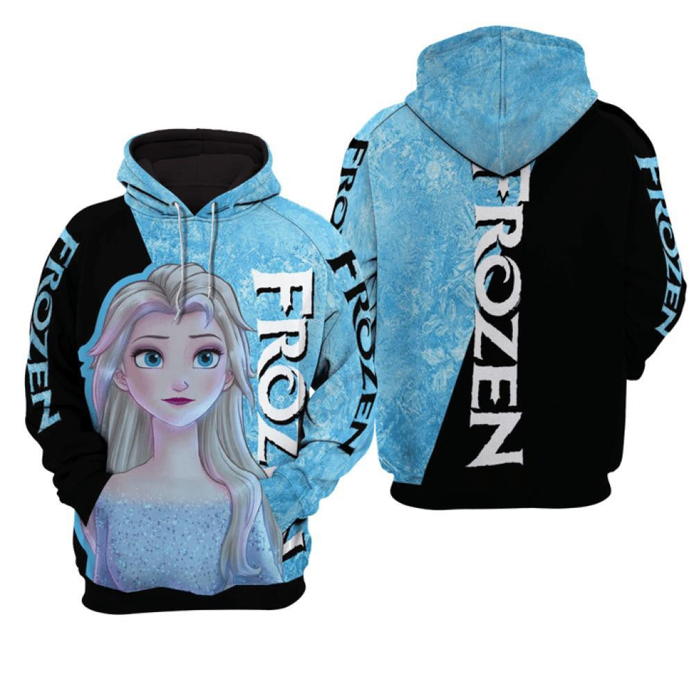 Elsa Princess Fan Gift, Elsa Frozen All Over Print Hoodie