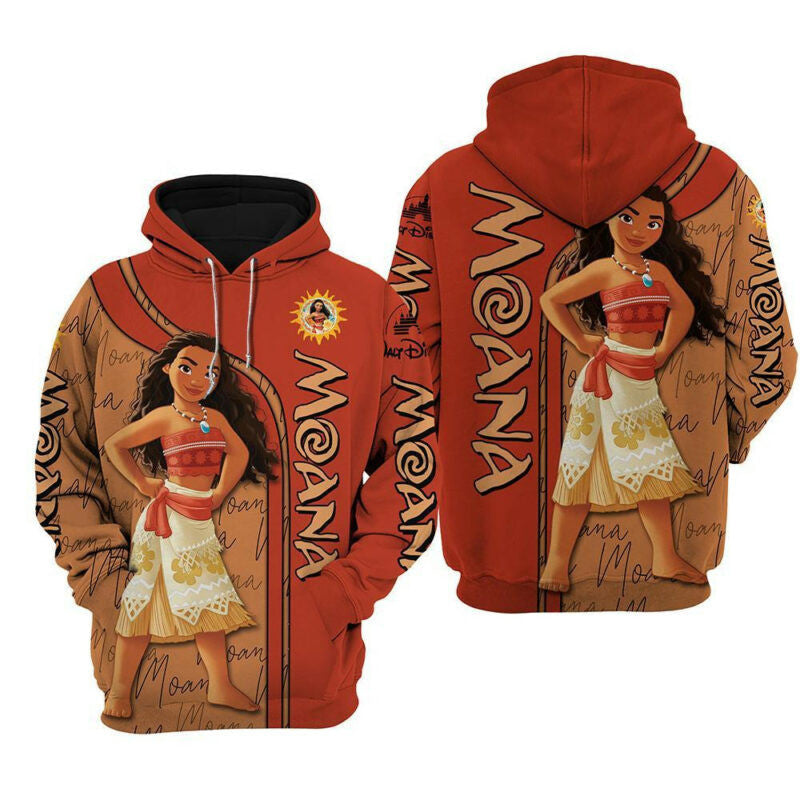Disney Hoodie Moana Princess 3d Hoodie Zip Hoodie