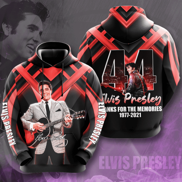 Elvis Presley 44th Anniversary 1977 2021 Signature Design Gift For Fan Custom 3d Hoodie All Over Printed Hoodie