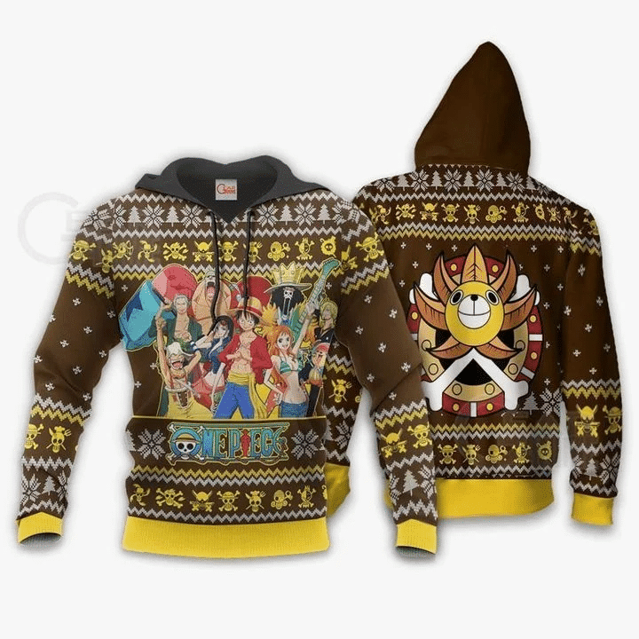 Straw Hat Pirates Ugly Christmas One Piece Anime Manga For Men And Women 3d Hoodie Zip Hoodie