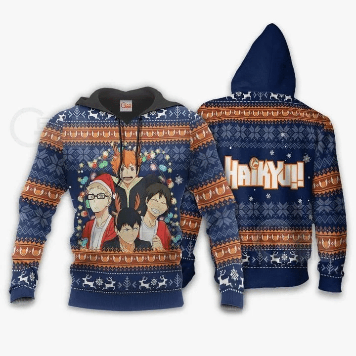 Haikyuu Ugly Christmas Anime Manga Haikyuu For Men And Women 3d Hoodie Zip Hoodie