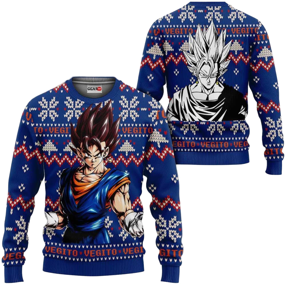 Vegito Ugly Christmas Sweater Anime Dragon Ball Xmas Gifts 1k101,dragon Ball Anime Xmas Christmas Gift Fan