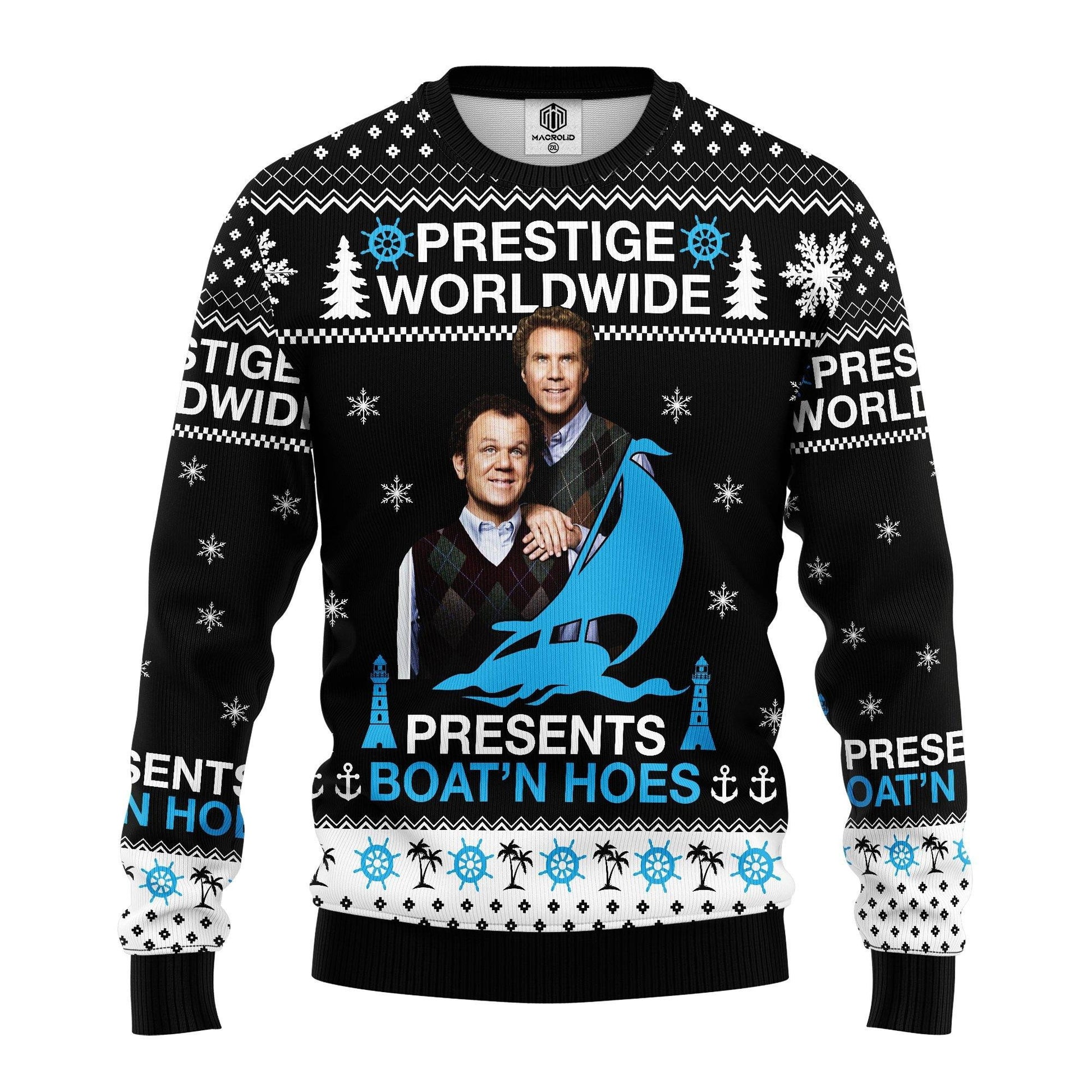 Step Brothers Gifts, Prestige Worldwide Presents BoatÆ’??n Hoes Ugly Christmas Sweater