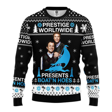 Step Brothers Gifts, Prestige Worldwide Presents BoatÆ’??n Hoes Ugly Christmas Sweater