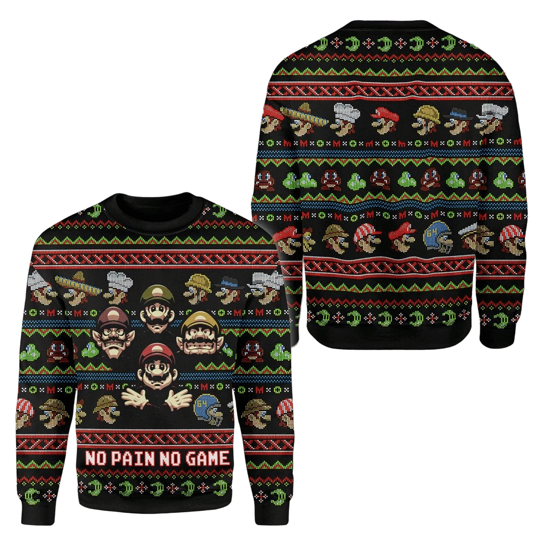 Super Mario Nintendo 2 Ugly Sweater Gifts, Super Mario Nintendo Gift Fan Ugly Sweater