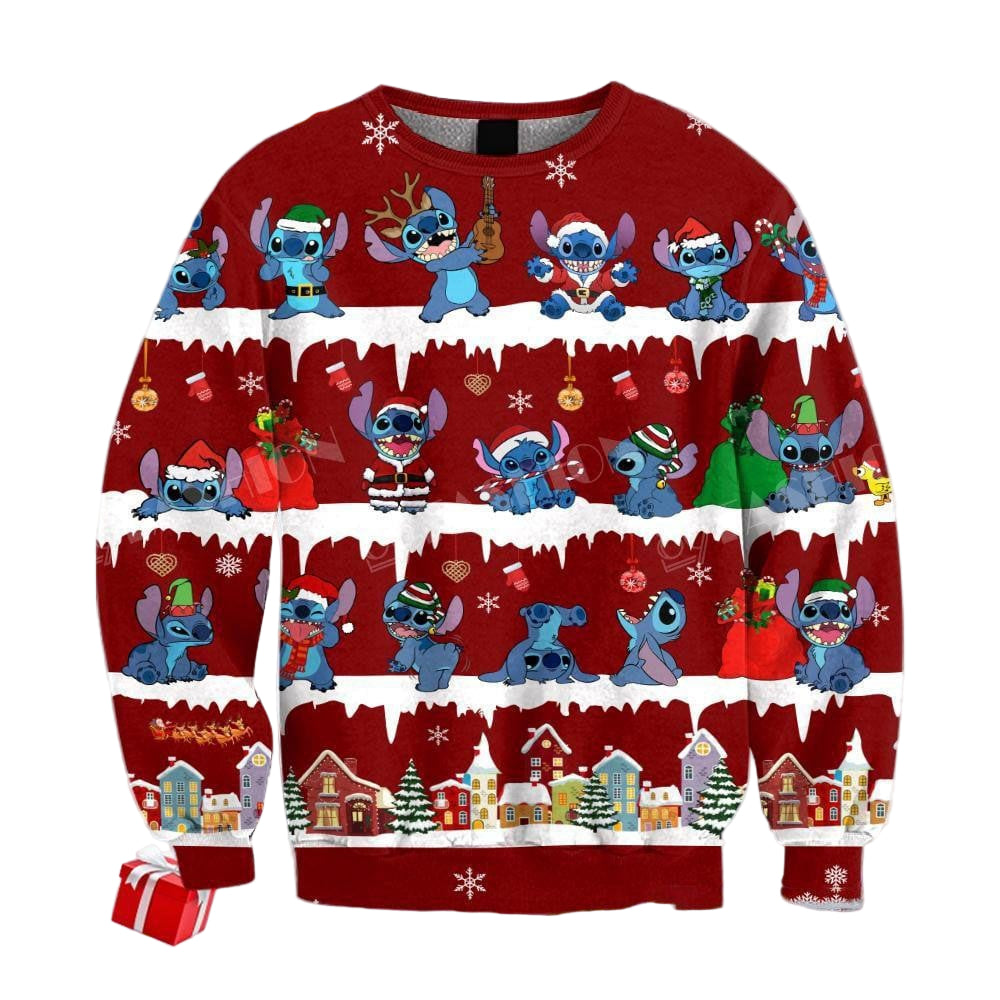 Stitch Ugly Sweater, Christmas Gift, Stitch And Lilo Ugly Christmas Movie